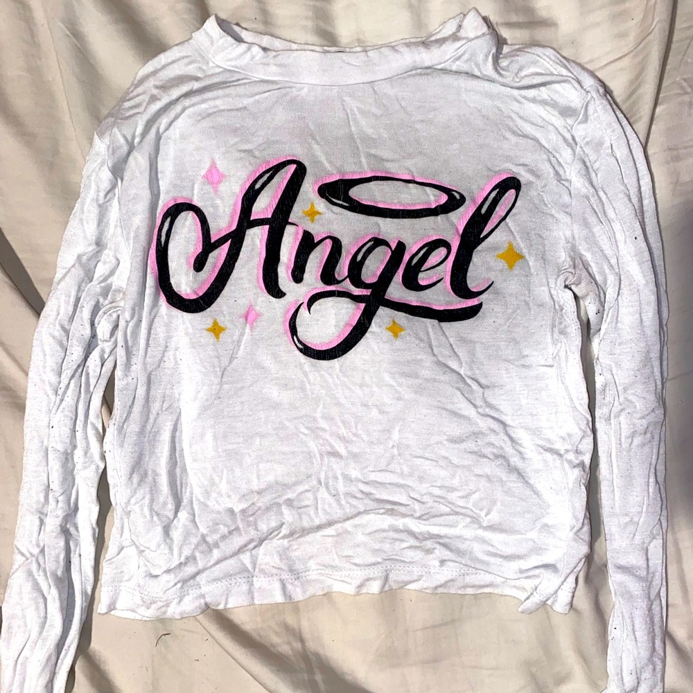 White long sleeve top